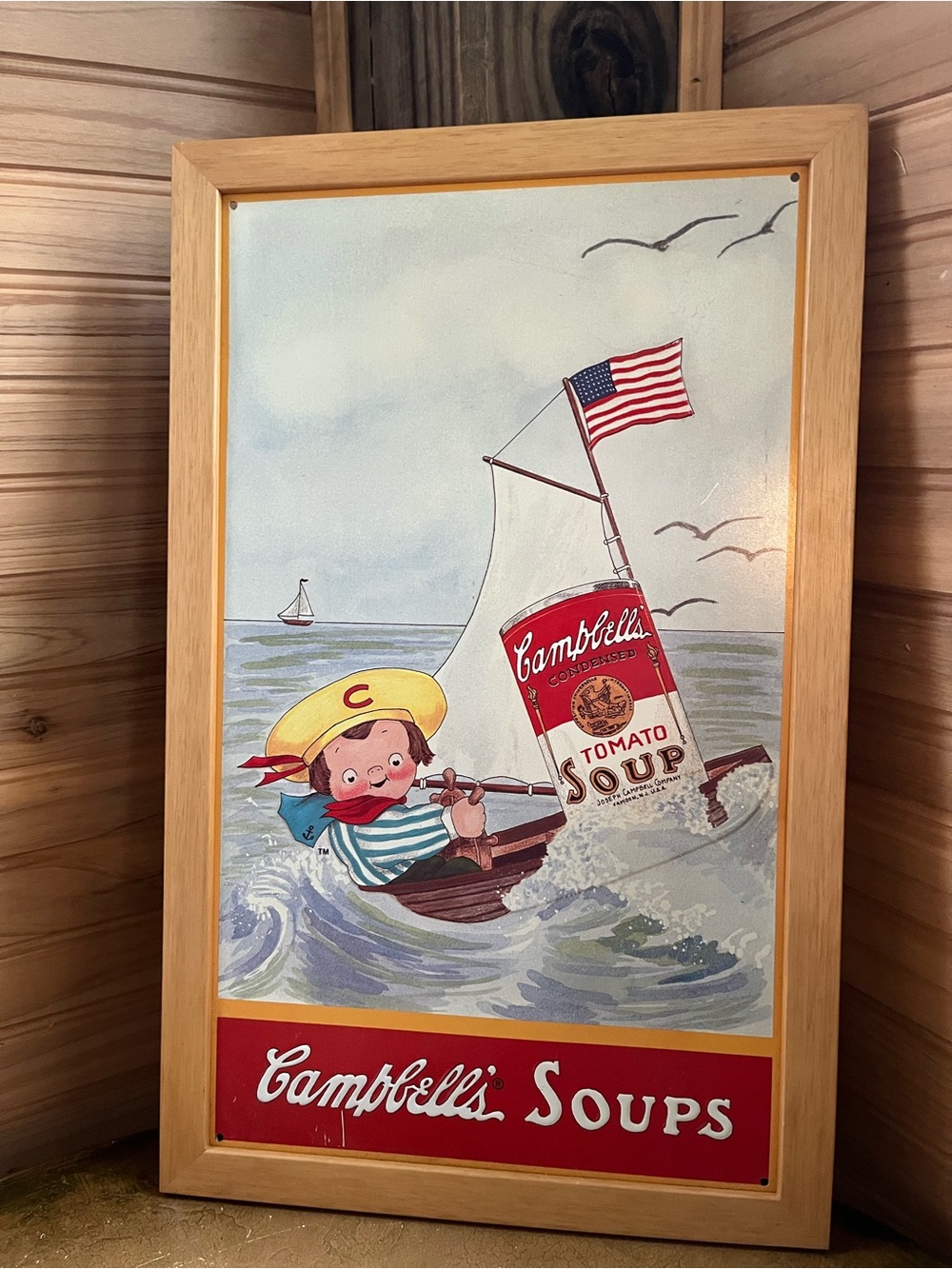 Campbells Soup Custom Framed Metal/Tin Sign